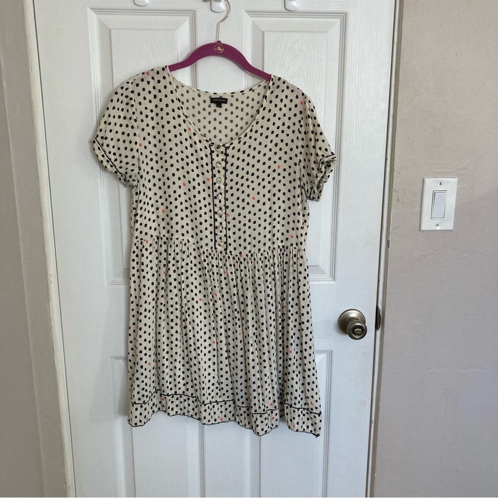 River Island Polka Dot Mini Dress - Cream and Black
